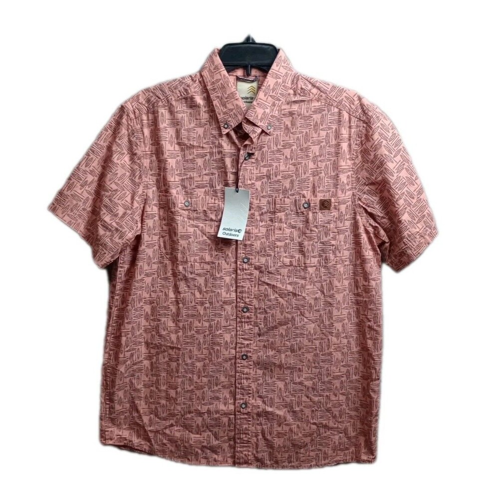 Solaris Outdoor Hiking All Over Print Lightweight Breathable Shirt Men’s Sz M